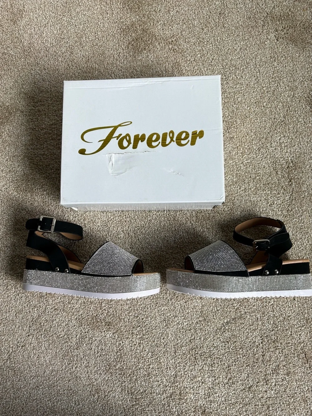 Rhinestone Platform Sandal